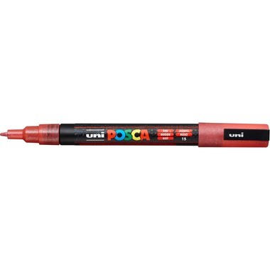 UNI-BALL Posca Marker 0.9-1.3mm PC3-ML RED rouge pailleté