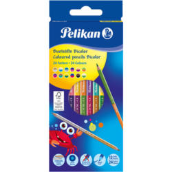 PELIKAN Crayons de couleur Bicolor 700146 12 crayons