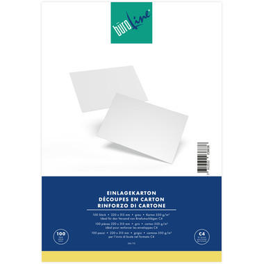 BÜROLINE Einlagekarton für C4 306715 550g, grau 100 Stück