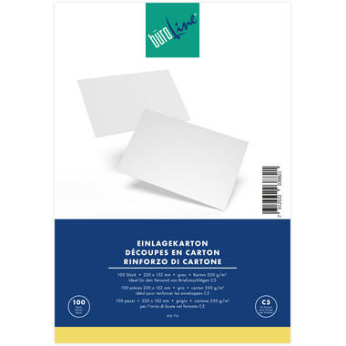 BÜROLINE Einlagekarton für C5 306714 550g, grau 100 Stück