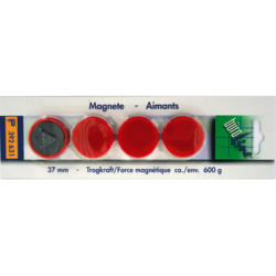 BÜROLINE Magnet 37 mm 392631 rot 4 Stück