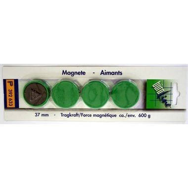 BÜROLINE Magnet 37 mm 392633 grün 4 Stück