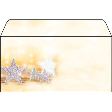 SIGEL Buste Natale C6/5 DU035/W Glitter Stars 50 pezzi