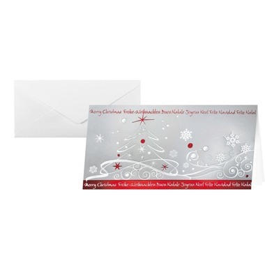 SIGEL Cartoline/Buste A6/5 DS393/W rosso/bianco, 220g 10 pezzi