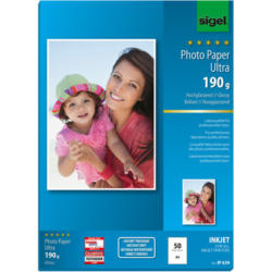 SIGEL InkJet Fotopapier A4 IP639 190g,glossy, weiss 50 Blatt