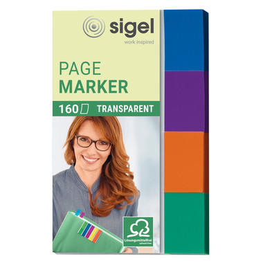 SIGEL Sticky Notes Transp. 20x50mm HN671 4 colori ass. 4 x 40 strisce