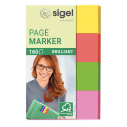 SIGEL Sticky Notes BRILLIANT 20x50mm HN630 ass colorato. 4 x 40 strisce