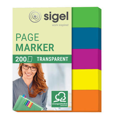 SIGEL Sticky Notes Film 12x50mm HN615 5 colori ass. 5 x 40 strisce