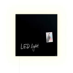 SIGEL Glass Magnetboard LED GL400 nero 480x480x15mm