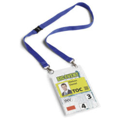 DURABLE Event-Badge A6 852507 blu, Textilband Duo 10 pcs.