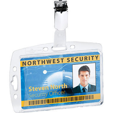 DURABLE Porte-badge p. carte avec clip 8005/19 acrylique, 54x85mm 25 pcs.
