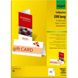 SIGEL Cartoline A6/5 DP810 bianco, 185g 50 pezzi