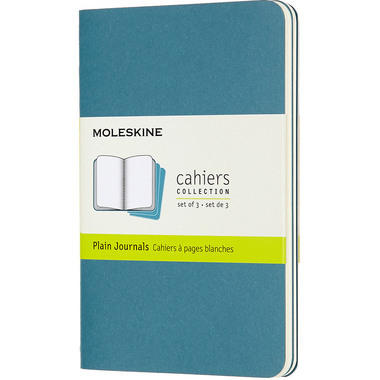 MOLESKINE Notizbuch Karton 3x P/A6 629612 blanko, lebhaftes blau,64 S.
