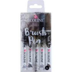 TALENS Ecoline Brush Pen Set 11509907 gris 5 pcs.