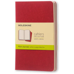 MOLESKINE Notizheft Cahier A6 097-0 blanko, rot 3 Stück