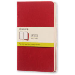 MOLESKINE Quaderno Cahier A5 103-8 in bianco, rosso 3 pezzi