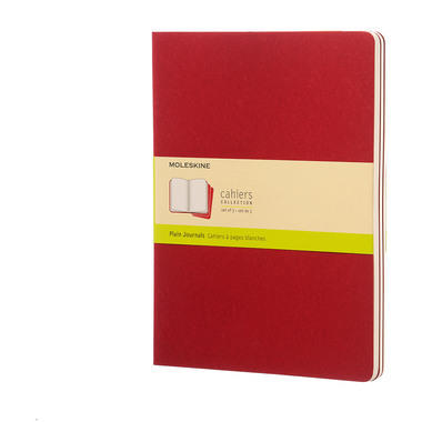 MOLESKINE Cahier XL 25x19cm 931090 en blanc, rouge 3 pcs.
