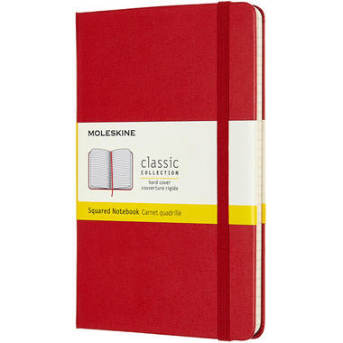 MOLESKINE Carnet Medium HC 18,2x11,8cm 626635 quadrillé, scarlet, 208 pages