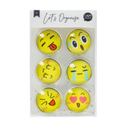 I AM CREATIVE Magnet Smiley Let`s Organize MAA4035.64 Glas, 30mm 6 Stück