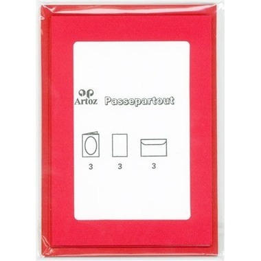 ARTOZ Papier 1001 Passepartout A6 11012517 100/220g, rouge 3 feuilles