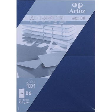 ARTOZ Cartoline 1001 B6 107362264 220g, classic blue 5 fogli
