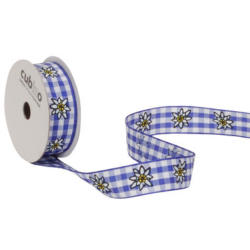 SPYK Band Cubino 15mm/3m 1324.1554 blau/weiss Karo Edelweiss