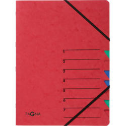 PAGNA Dossier de coll. EASY A4 24061-01 rouge 7 compart.