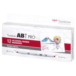 TOMBOW Dual Brush Pen ABT PRO ABTP-12P-2 Pastel Colours 12 pezzi