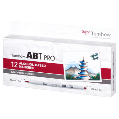TOMBOW Dual Brush Pen ABT PRO ABTP-12P-4 Landscape Colours 12 pezzi