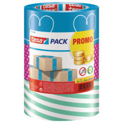 TESA Verpackungsband PP 50mmx25m 51118-00000 multicolor 3 Stück