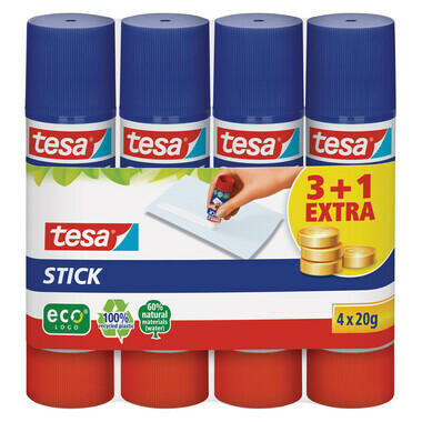 TESA Stick ecoLogo 4x20g 570880020 grün, 4 Stück