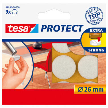 TESA Feltro Protect 26mm 578940000 bianco, rotondo 9 pezzi