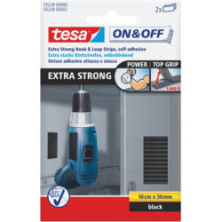 TESA Velcro On&Off 5x10cm 552280000 nero 2 pz.