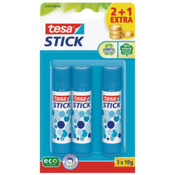 TESA Stick ecoLogo 3x10g 570760010 blau, Blister 3 Stück