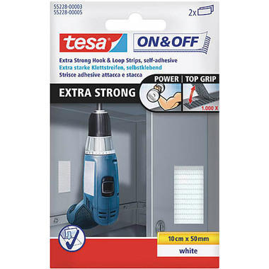 TESA Velcro On&Off 5x10cm 552280000 bianco 2 pz.