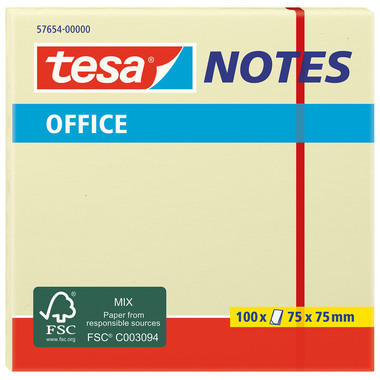 TESA Office Notes 75x75mm 576540000 jaune 100 flls.