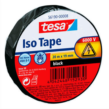 TESA Isolierband 56190-00008 19mmx20m schwarz