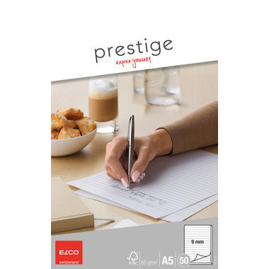 ELCO Bloc notes Prestige A5 73712.15 ligné, 80g 50 feuilles