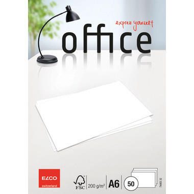 ELCO Cartolina Office A6 74451.12 bianco blanko, 200g 50 pezzi