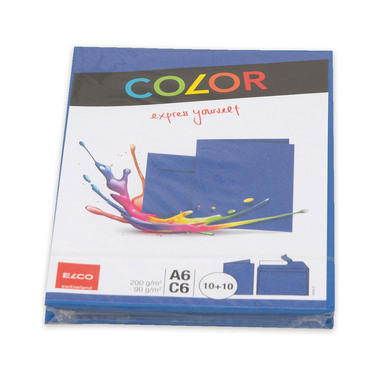ELCO Couverts/Karten COLOR C6/A6 74834.32 blau 2x10 Stück