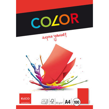 ELCO Office Color Papier A4 74616.92 80g, rot 100 Blatt