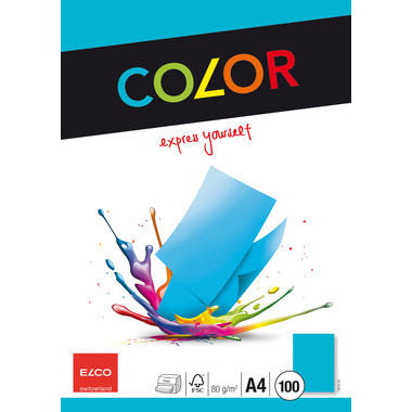 ELCO Office Color Carta A4 74616.32 80g, blu intenso 100 fogli