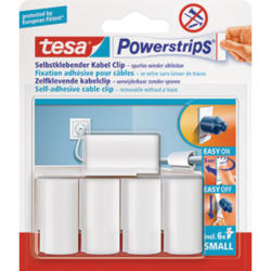 TESA Powerstrips Clip p.cables 580350001 jusqu'à diamètre de 8mm 5 pcs.