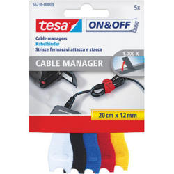 TESA Att.-câbles on&off 12mmx20cm 552360000 5-couleurs 5 pièces
