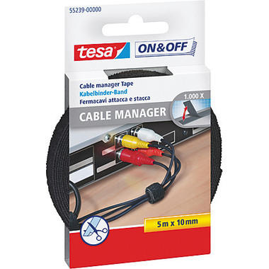 TESA Att.-câbles on&off 10mmx5m 552390000 noir