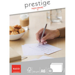 ELCO Schreibkarten Prestige A6 73104.12 200gm2,weiss,satiniert 50 Stk.
