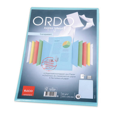 ELCO Dossier Ordo A4 73696.34 transparent, bleu 10 pièces