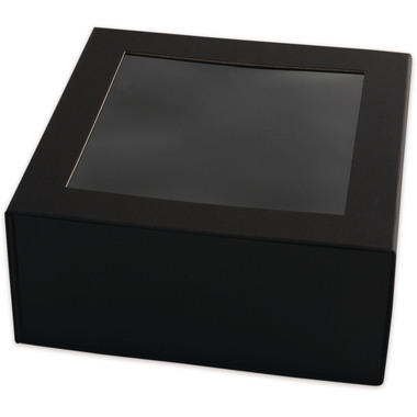 ELCO Geschenkbox m. grossem Fenster 82115.11 schwarz, 22x22x10cm 5 Stk.