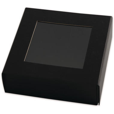 ELCO Box Regalo con grande finestra 82111.11 nero, 15x15x5cm 5 pezzi
