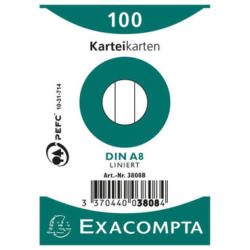 EXACOMPTA Karteikarten A8 liniert 3808B weiss 100 Stück